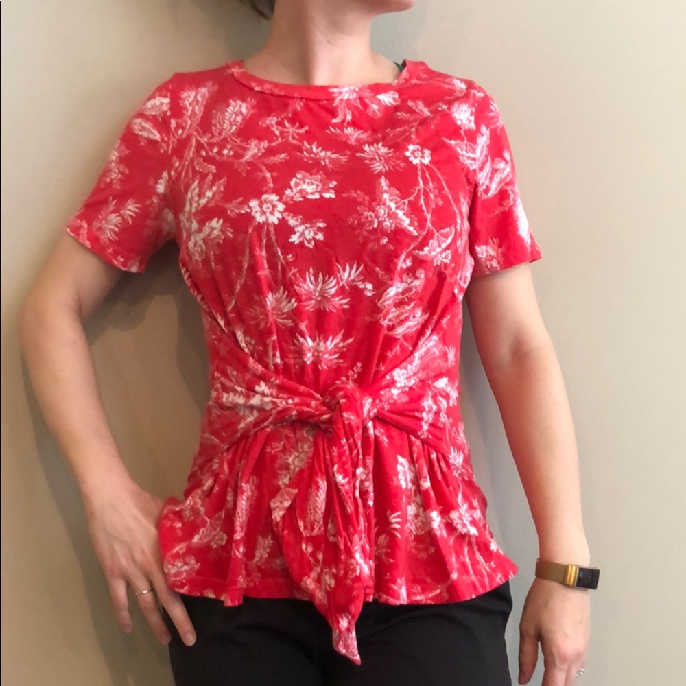 Maeve Anthropologie red top